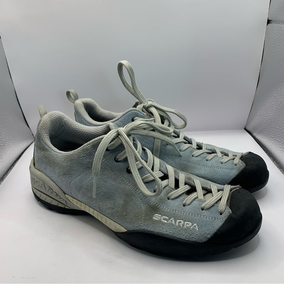 SCARPA Mojito Lake Blue Suede Canvas Outdoor Hiking Climbing Shoes Sz EU40 US7.5 - Picture 7 of 11